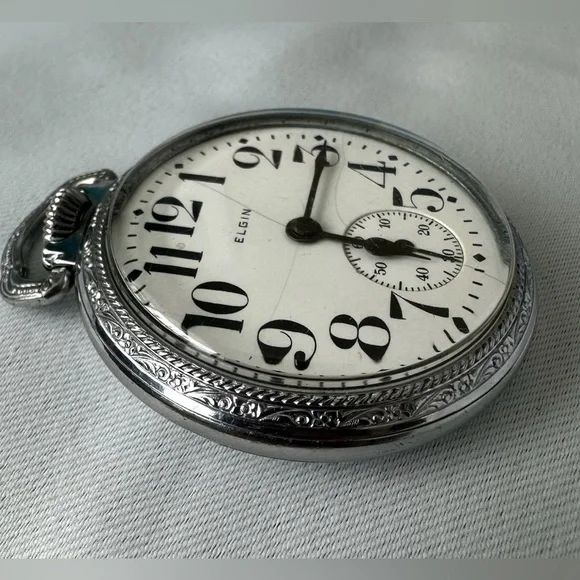 Antique Elgin National Watch Co. 1918 Pocket Watch *For Parts or Repair - Picture 5 of 13
